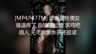 [MP4/ 477M] 漂亮黑丝美女 骚逼痒了 自摸不过瘾 求鸡吧插入 无毛鲍鱼水多还挺紧